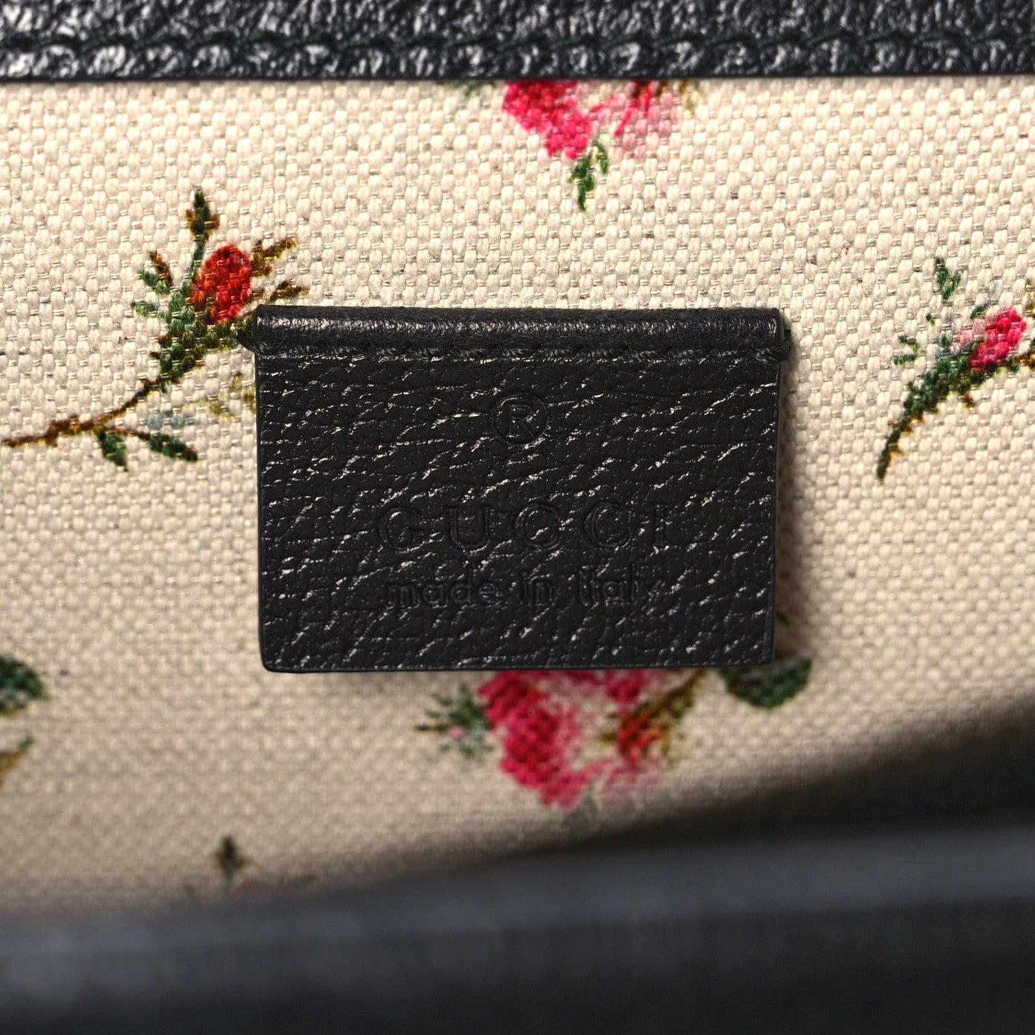 Gucci Calfskin Web Floral Embroidered Medium Dionysus Shoulder Bag Black 6 of 18