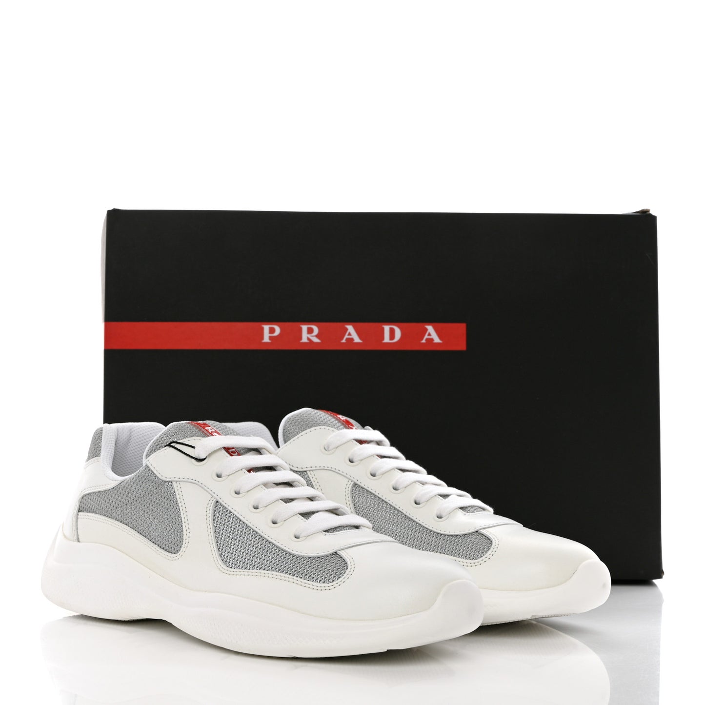 Vitello Soft Mesh Mens America's Cup Sneakers 9 White Argento