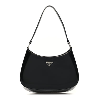 Prada Spazzolato Cleo Shoulder Bag Black 1 of 9