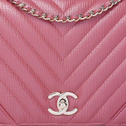 Chanel Calfskin Chevron Quilted Statement Flap Pink 8 of 12