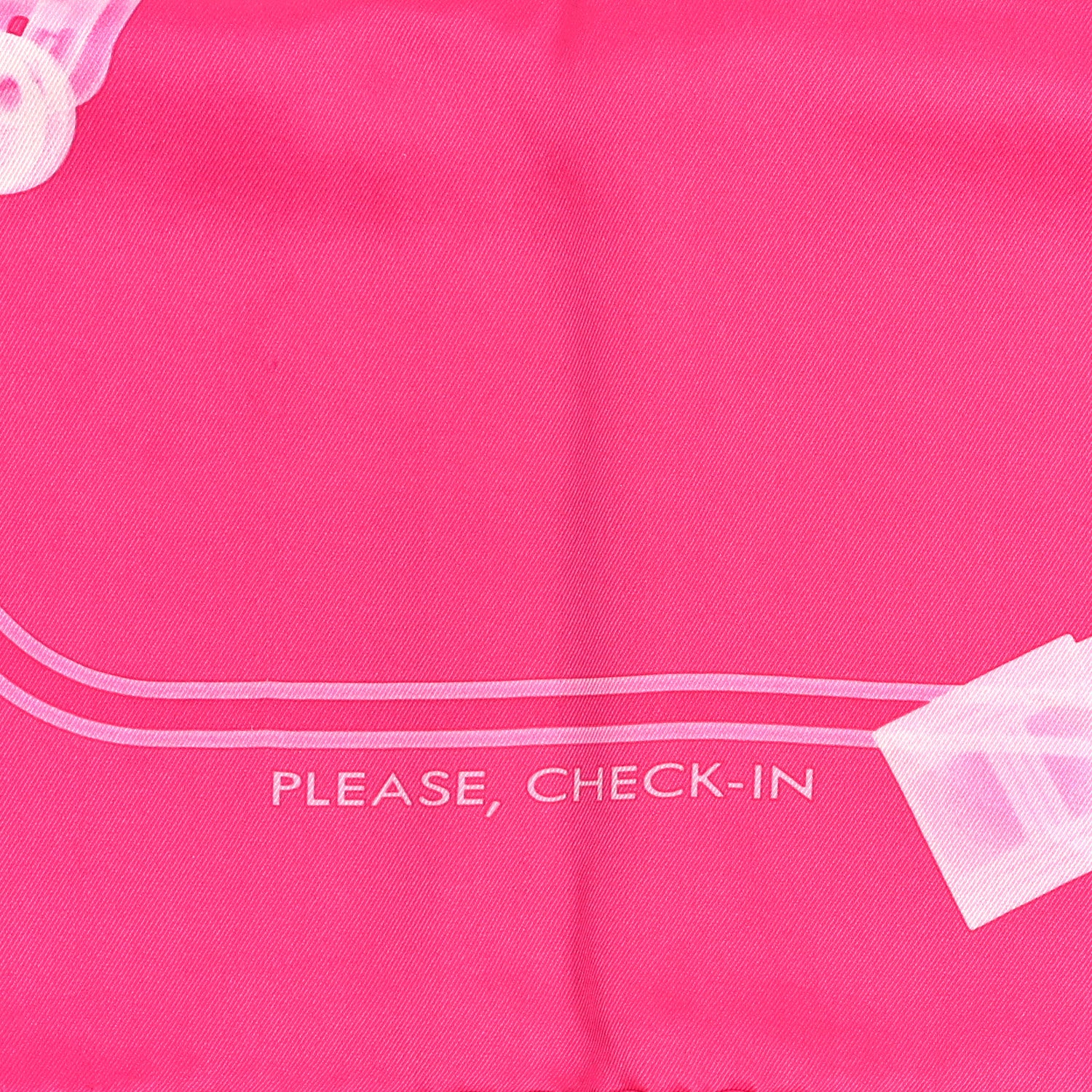 Hermes Silk Please Check In Scarf 70 Rose Vif Rose Bonbon 4 of 5