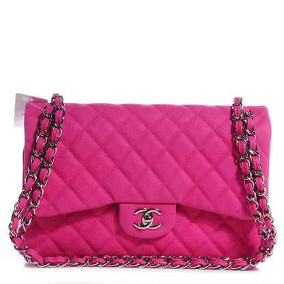 Chanel Iridescent Caviar Jumbo Double Flap Hot Pink 1 of 9