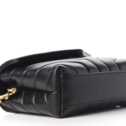 Saint Laurent Calfskin Y Quilted Monogram Toy Loulou Crossbody Bag Black 6 of 11