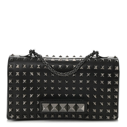Valentino Garavani Vitello Rockstud All Over Va Va Voom Flap Bag Black 1 of 12