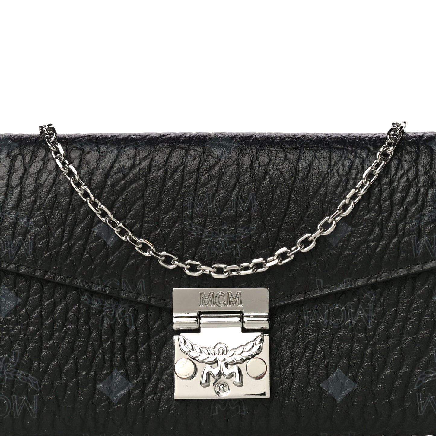 Visetos Large Patricia Wallet On Chain Black