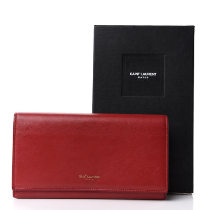 Saint Laurent Calfskin Classic Large Marquage Flap Wallet Red 8 of 8