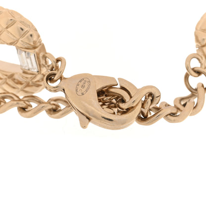 Chanel Baguette Crystal Quilted CC Link Choker Necklace Gold Gold 5 of 5
