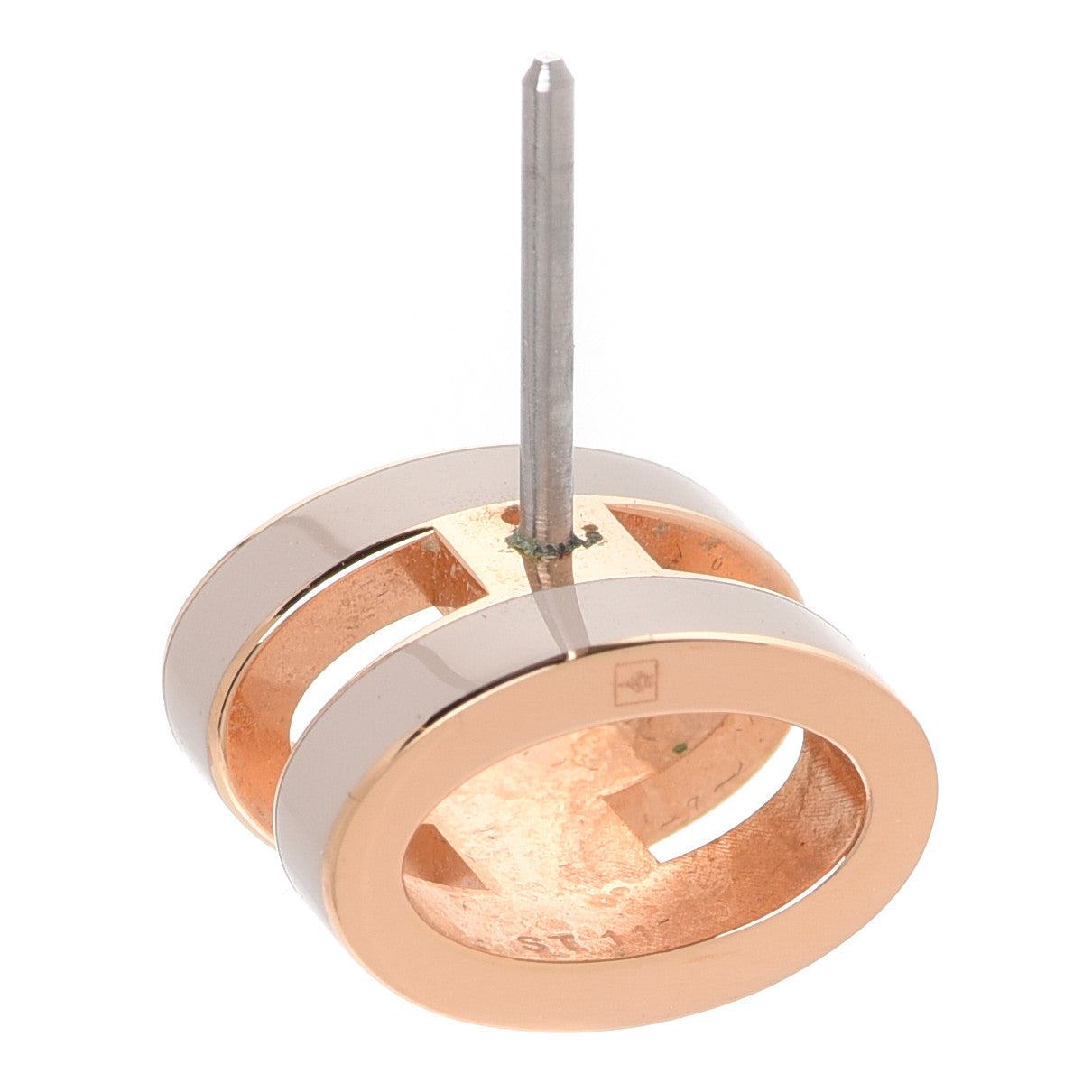 Rose Gold Lacquered Pop H Earrings Marron Glace