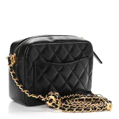 Chanel Lambskin Quilted CC Pearl Crush Camera Case Black 3 of 11