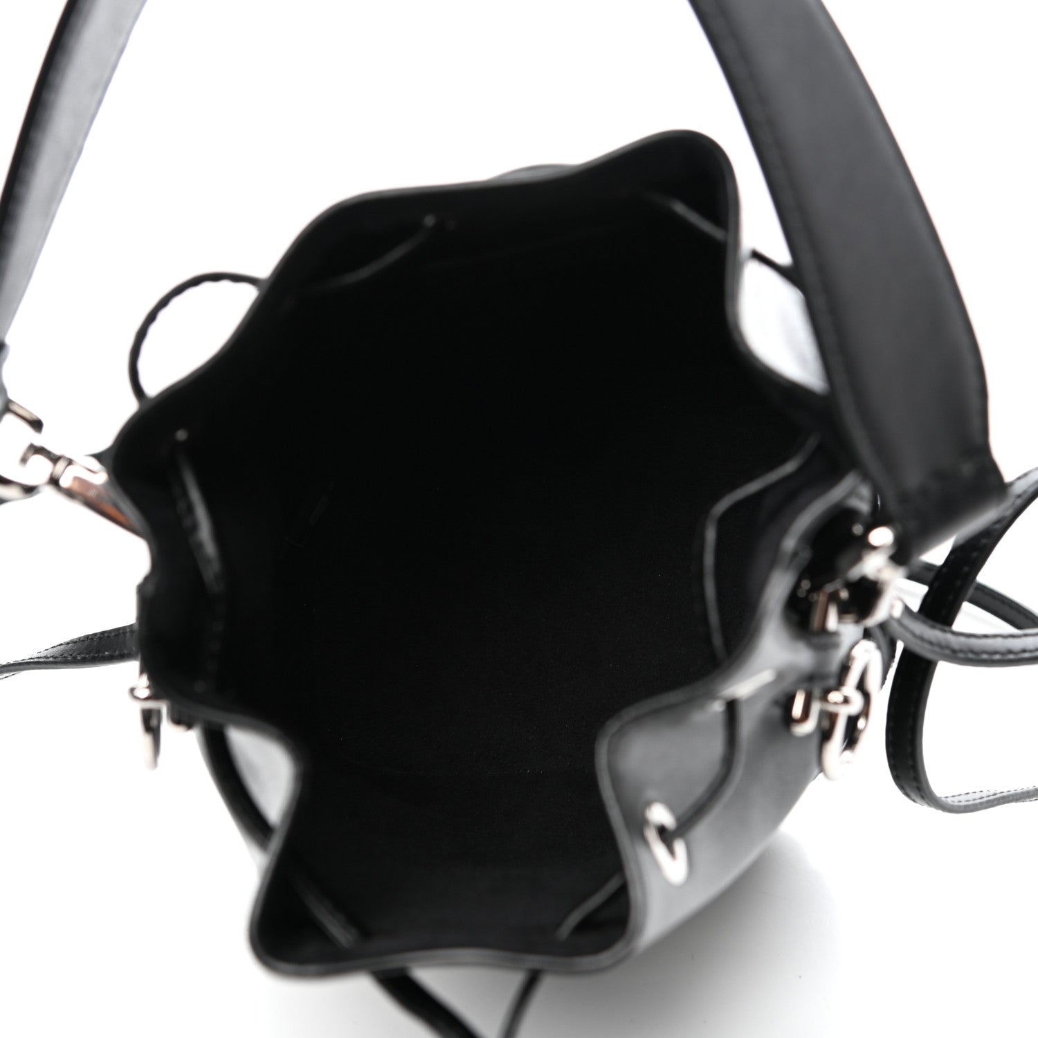 Fendi Vitello Liberty Velvet F is Fendi FF Bi-Color Mini Mon Tresor Bucket Bag Black Fango 5 of 12