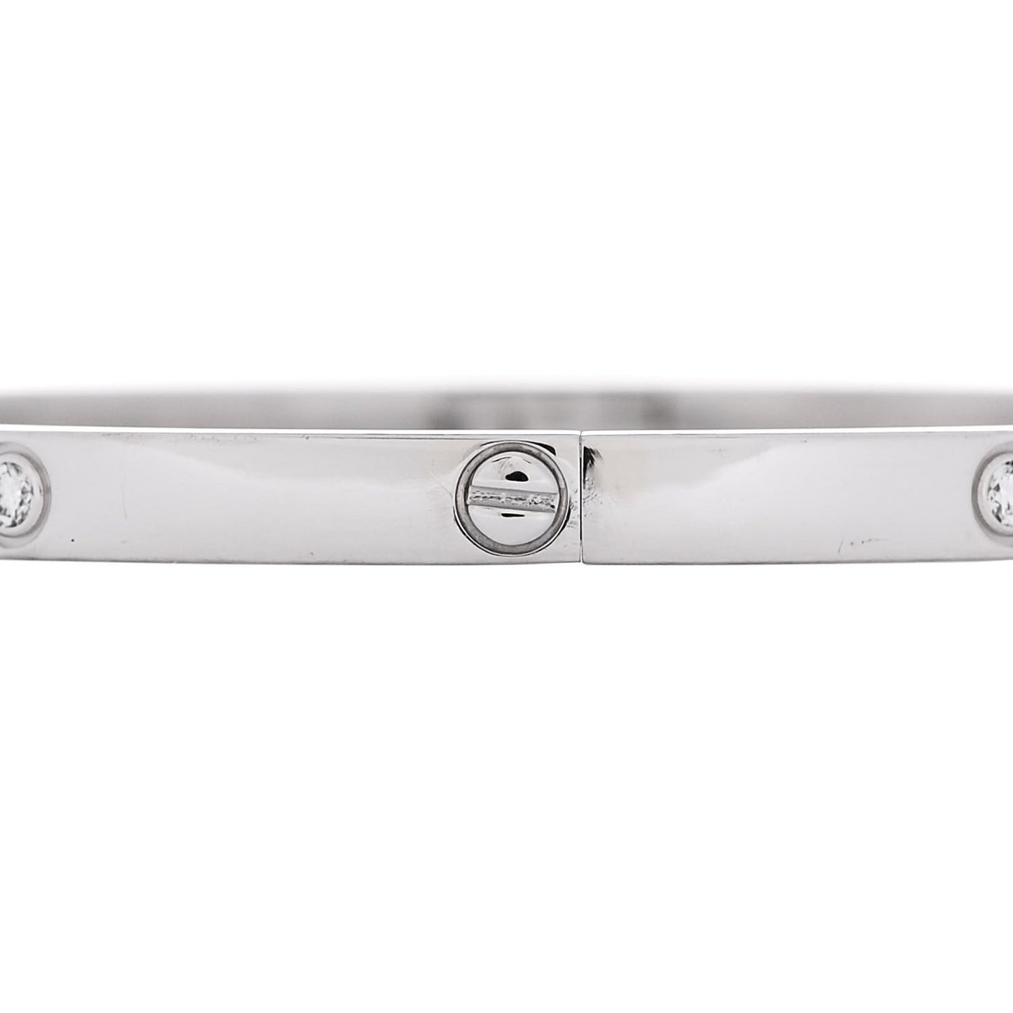 18K White Gold 6 Diamond Small LOVE Bracelet 17