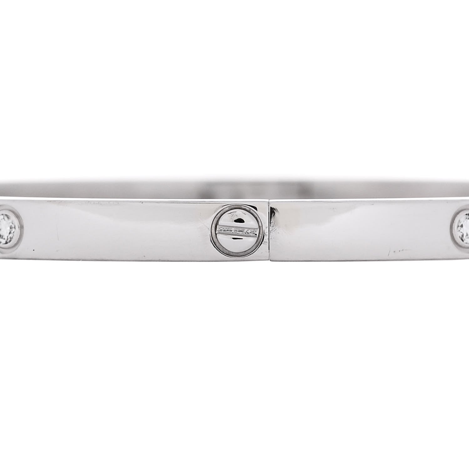 Cartier 18K White Gold 6 Diamond Small LOVE Bracelet 17 4 of 8