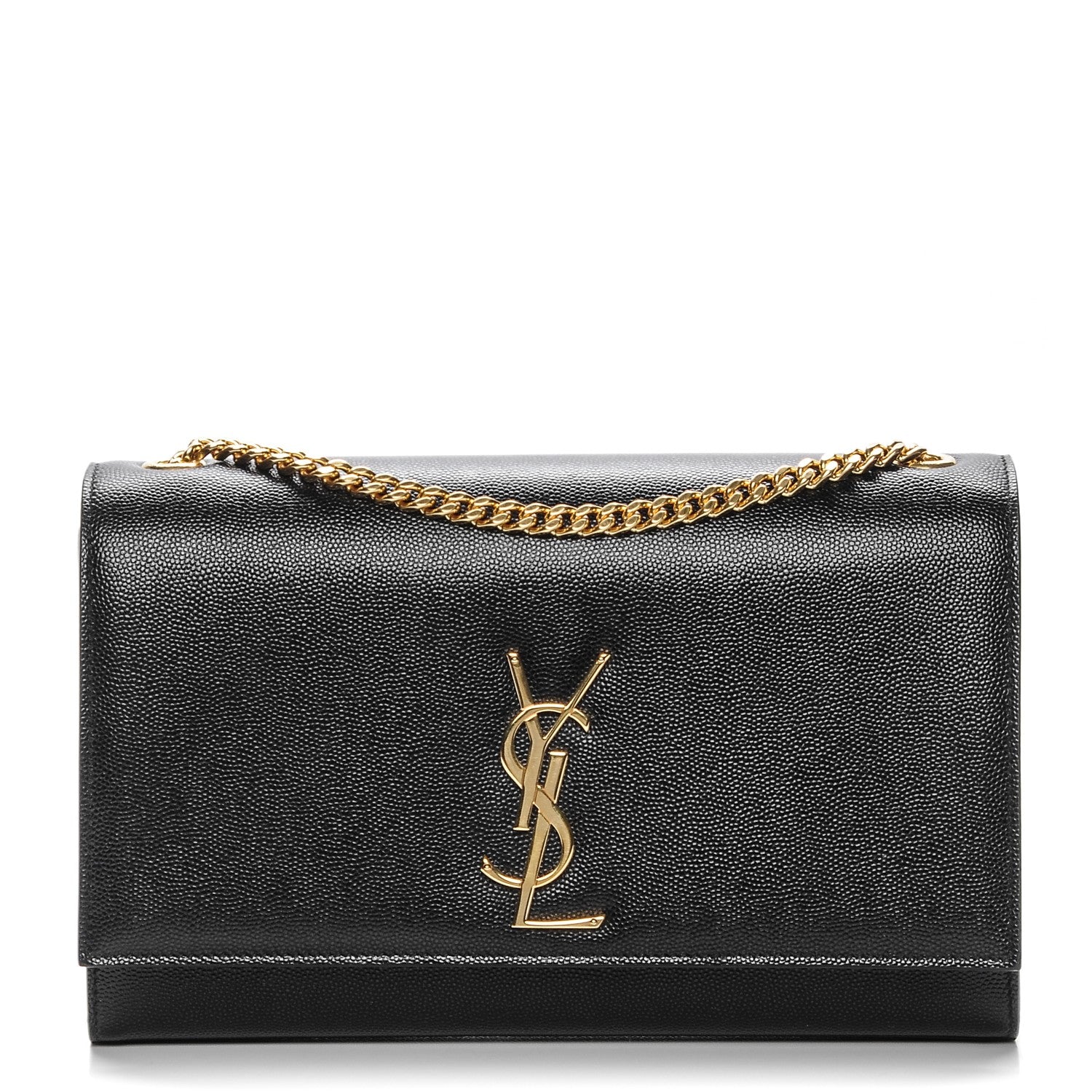 Saint Laurent Grain De Poudre Medium Classic Monogram Kate Satchel Black 1 of 6