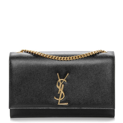 Saint Laurent Grain De Poudre Medium Classic Monogram Kate Satchel Black 1 of 6