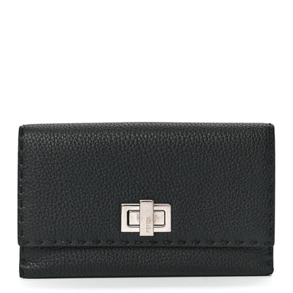 Fendi Cuoio Romano Selleria Peekaboo Continental Wallet Asfalto 1 of 16