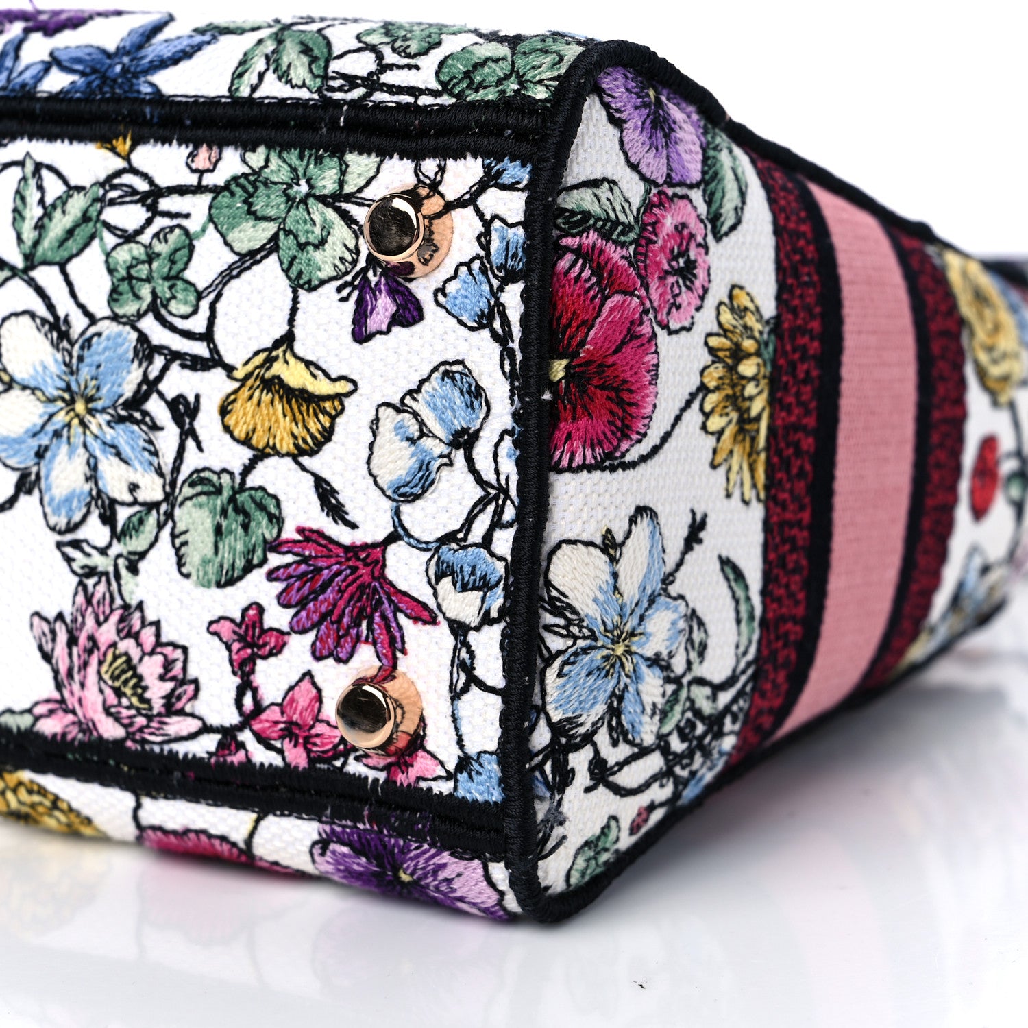 Christian Dior Canvas Florilegio Embroidered Medium Lady D-Lite White Multicolor 8 of 9