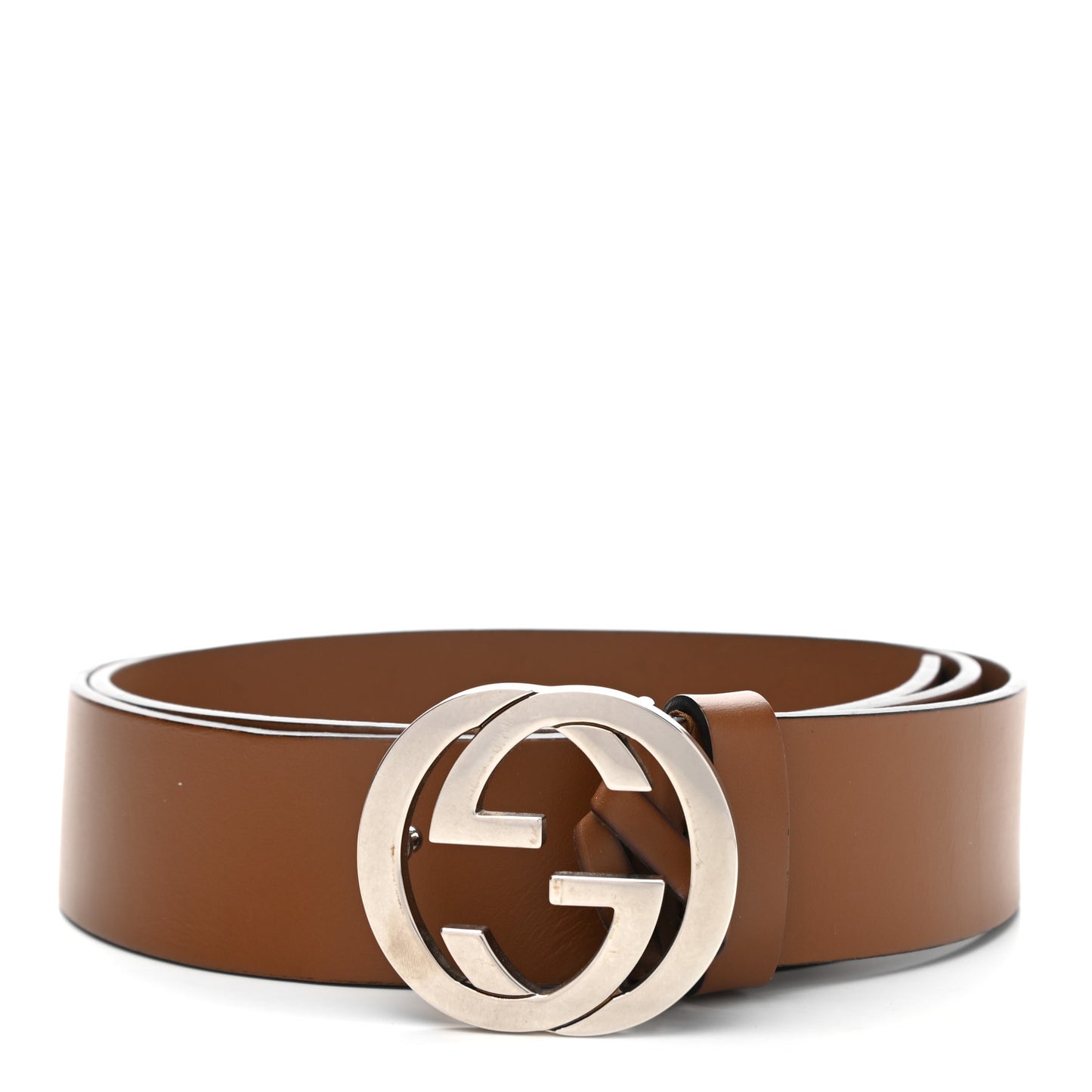 Selleria Calfskin Nickel Interlocking G 37mm Belt 95 38 Cuir