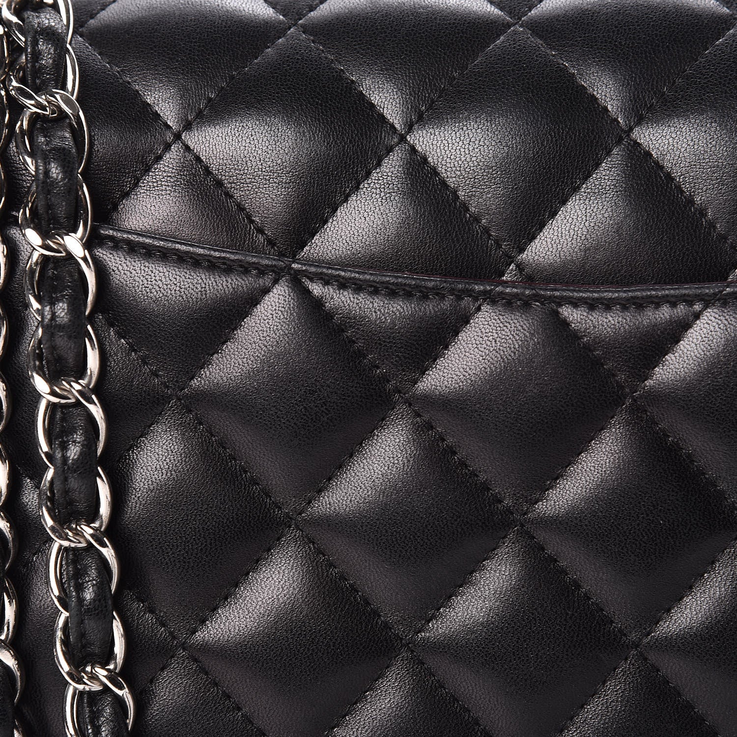 Chanel Lambskin Quilted Jumbo Double Flap Black 12 of 14