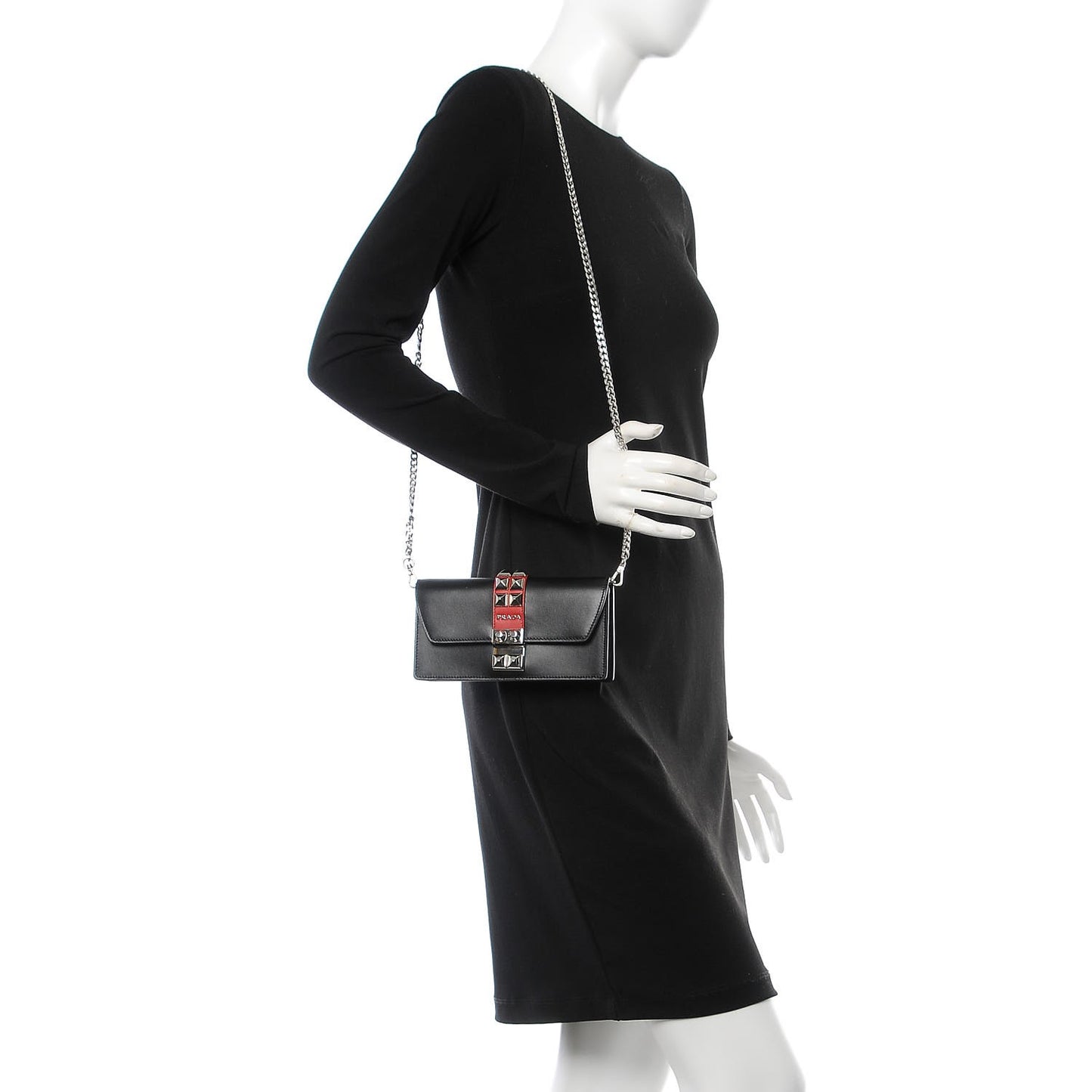 City Calfskin Studded Mini Elektra Crossbody Bag Black Fuoco