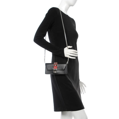 Prada City Calfskin Studded Mini Elektra Crossbody Bag Black Fuoco 2 of 8