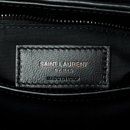 Saint Laurent Calfskin Y Quilted Monogram Monochrome Toy Loulou Crossbody Bag Black 7 of 11