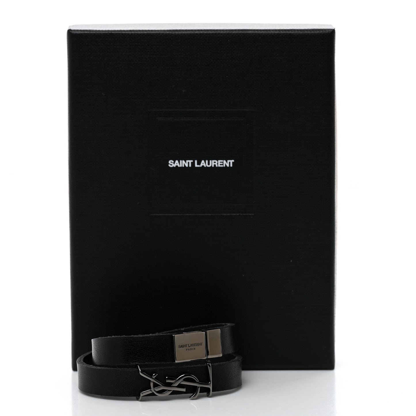 Calfskin Opyum Double Wrap Bracelet Black