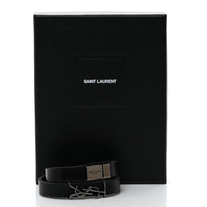 Saint Laurent Calfskin Opyum Double Wrap Bracelet Black 6 of 6