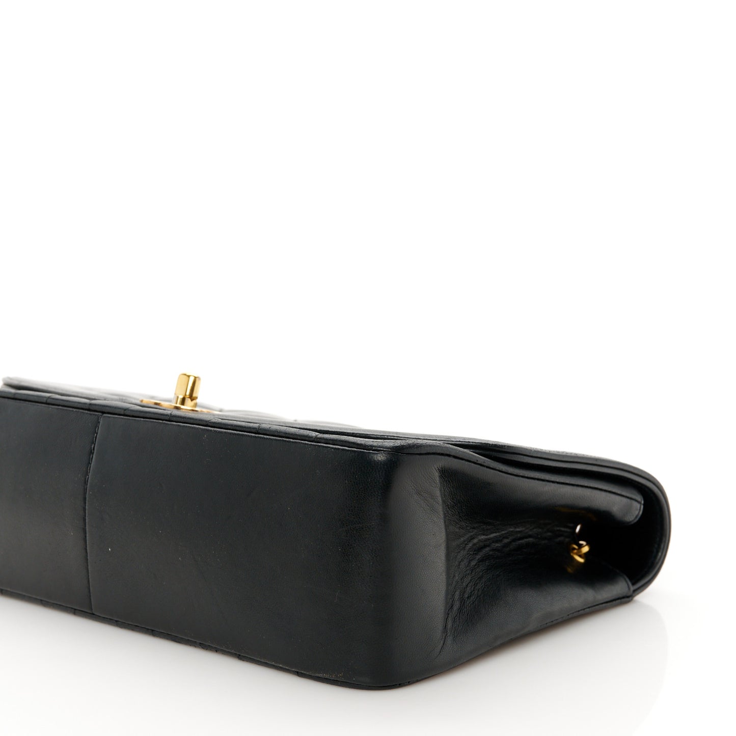 Lambskin Quilted Medium Single Flap Black