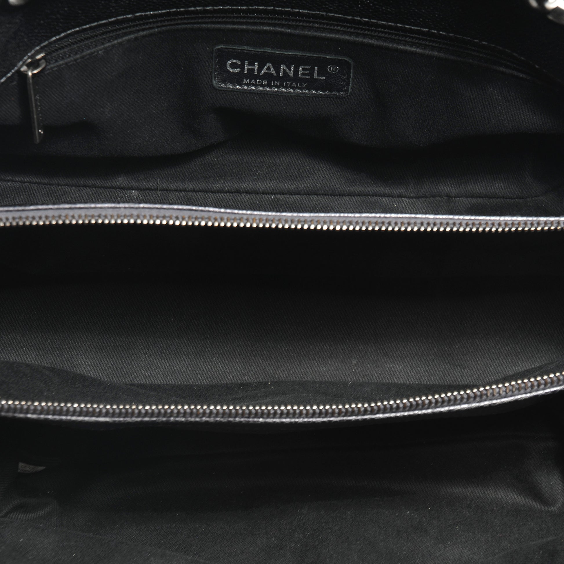 Chanel Caviar Timeless CC Large Zip Shopping Tote Dark Silver 7 of 7