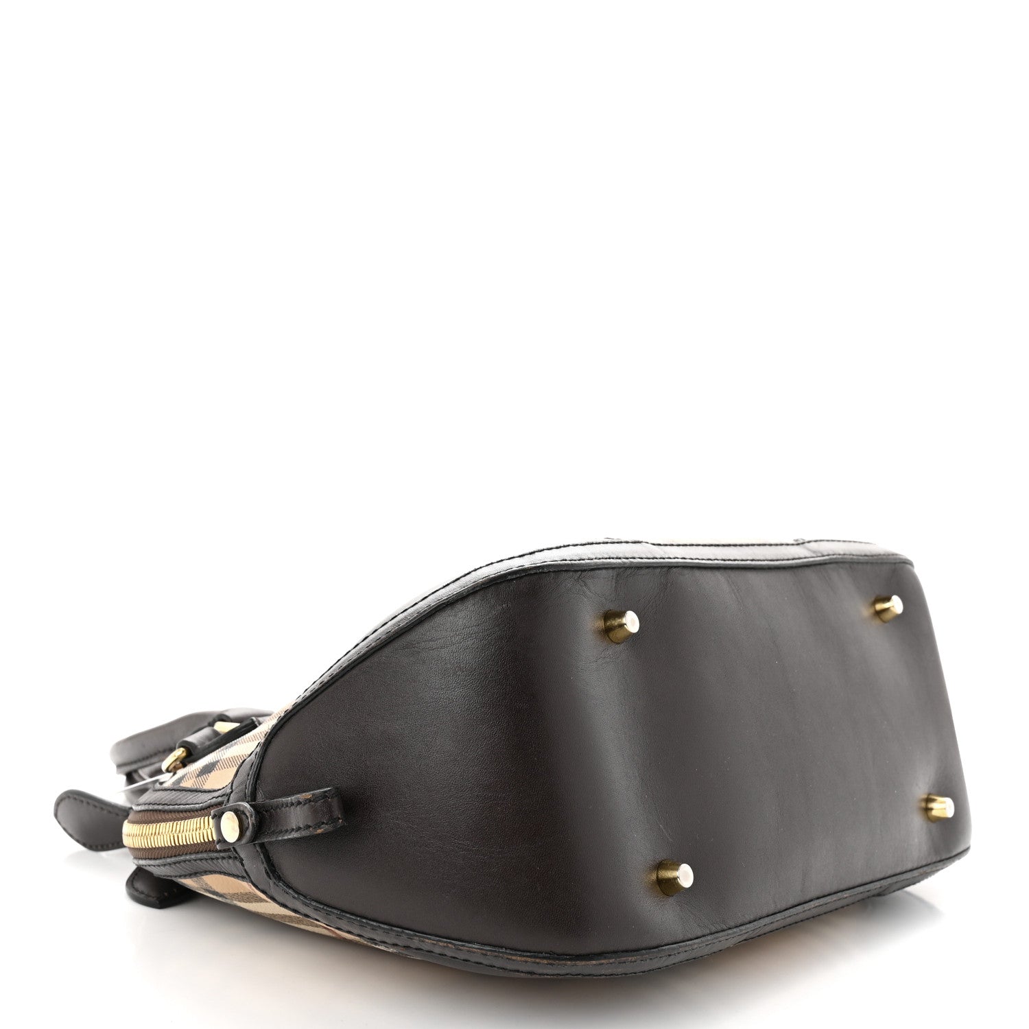 Burberry Haymarket Check Small Orchard Bowling Bag Chocolate 4 of 16