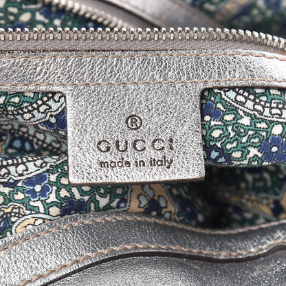 Gucci Metallic Calfskin Large Indy Top Handle Hobo Silver 6 of 14