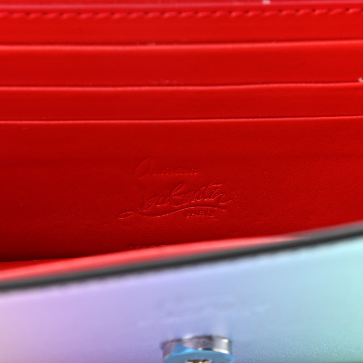 Christian Louboutin Iridescent Calfskin Loubi54 Crossbody Clutch Silver 6 of 11