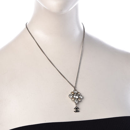Chanel Crystal CC Necklace Silver 2 of 5