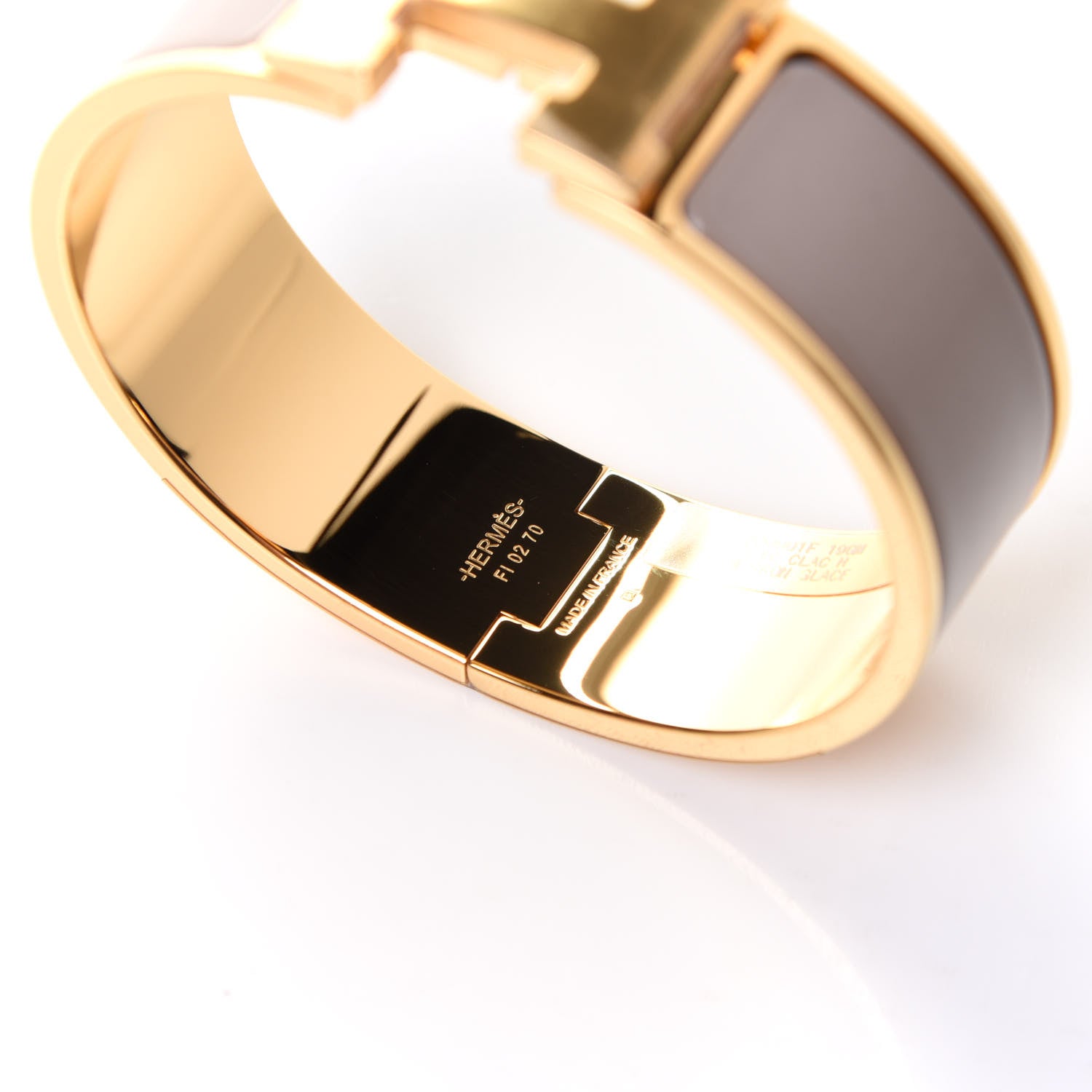 Hermes Enamel Wide Clic Clac H Bracelet GM Marron Glace 4 of 6