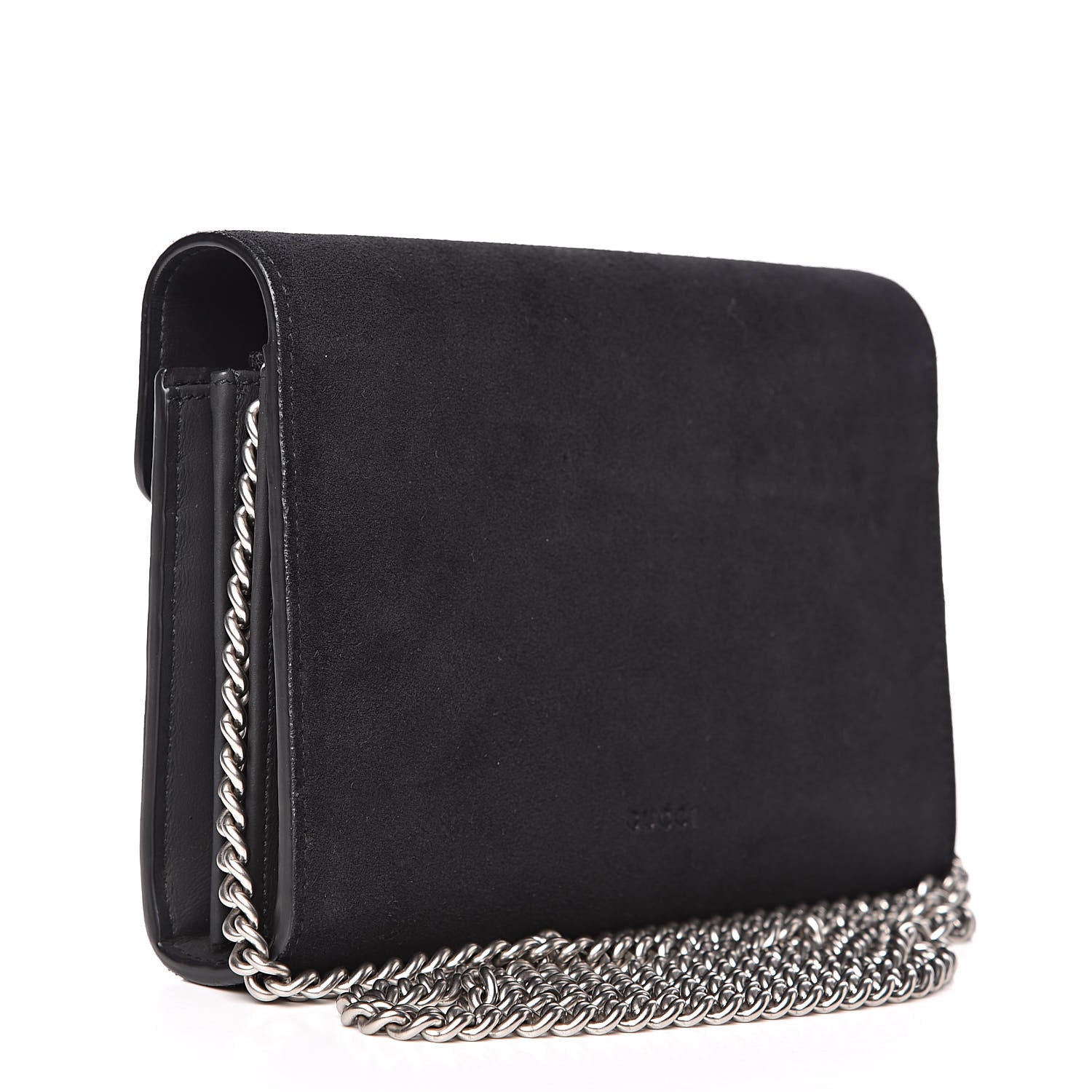 Gucci Suede Mini Dionysus Chain Wallet Black 3 of 13