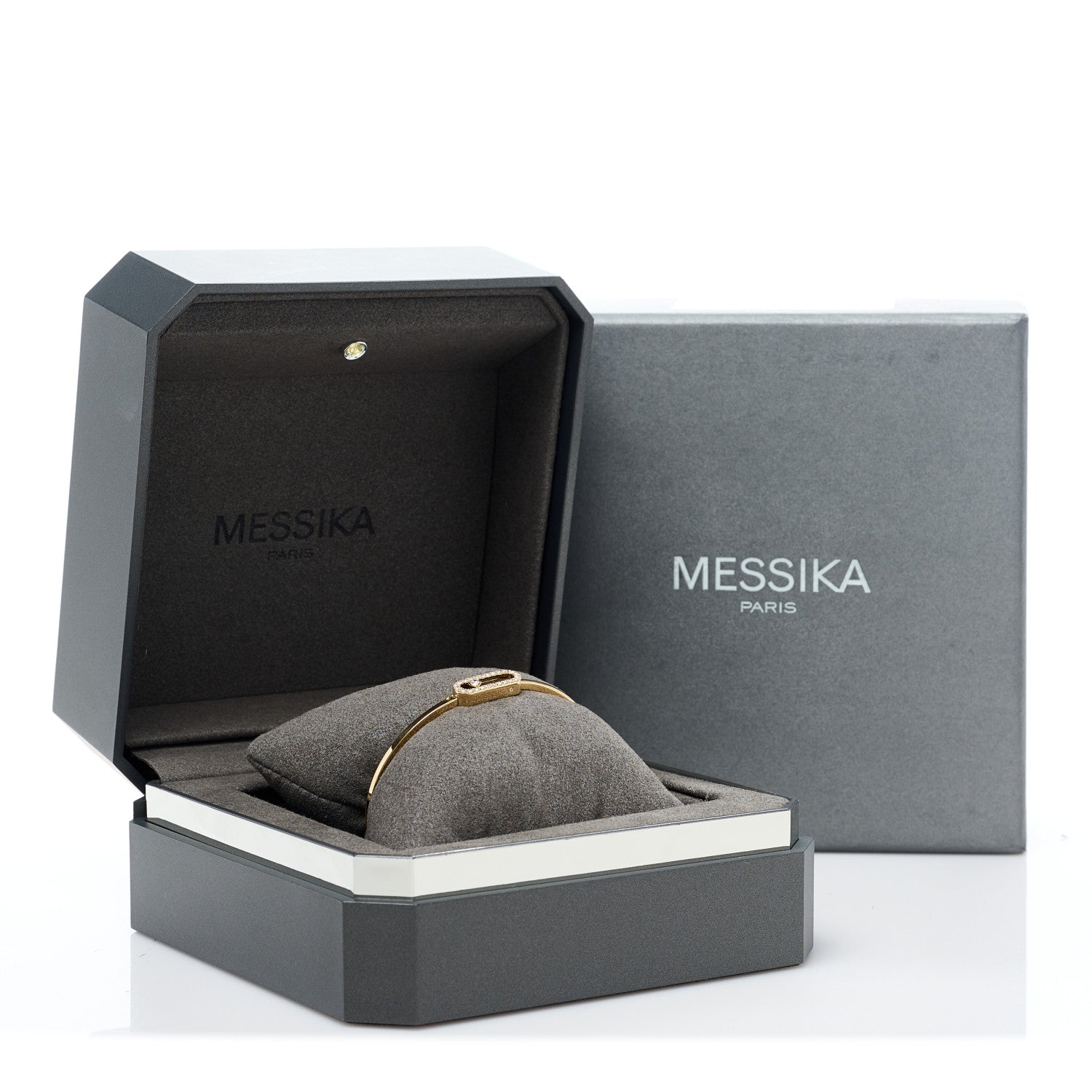 Messika 18K Yellow Gold Diamond Move Uno MM Pave Flex Bangle Bracelet 6 of 6