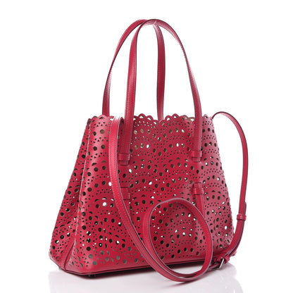 Alaia Calfskin Vienne Wave Mina 25 Bag Framboise 3 of 10