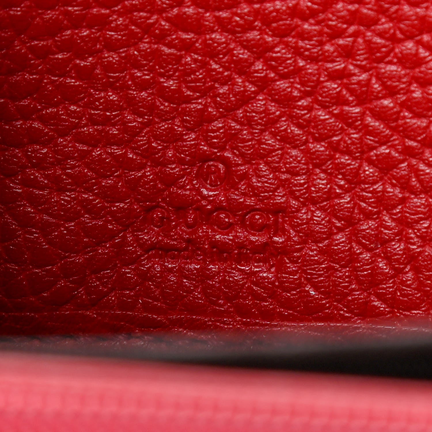 Gucci Pebbled Calfskin Soho Zip Around Wallet Red 6 of 11
