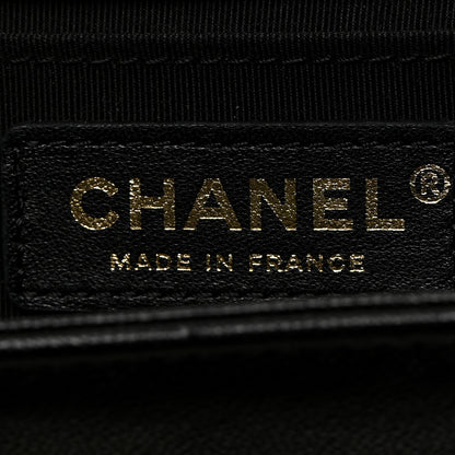 Chanel Caviar Chevron Quilted Medium Boy Flap Black 6 of 10