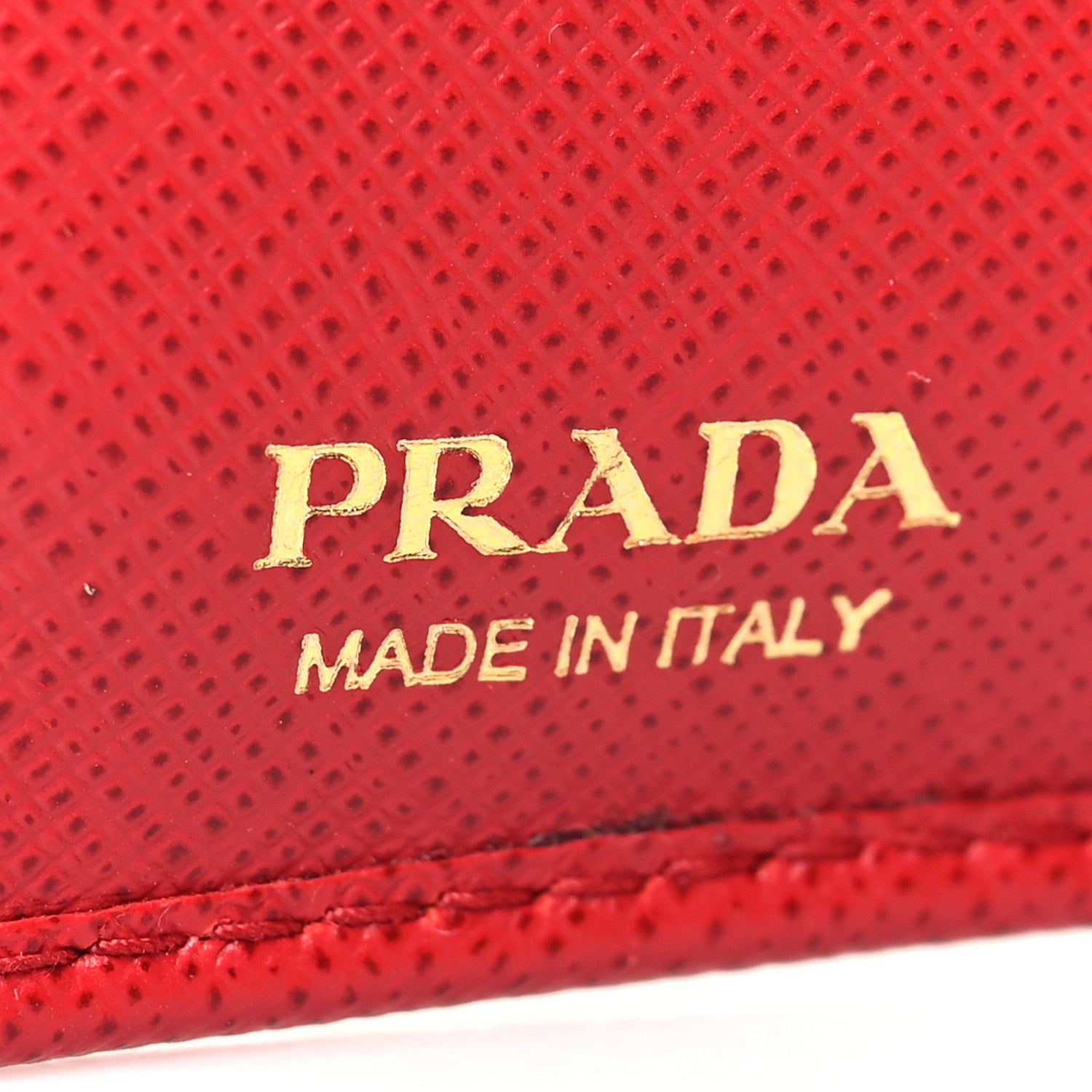 Prada Saffiano Metal Compact Snap Bi-Fold Wallet Fuoco 7 of 13