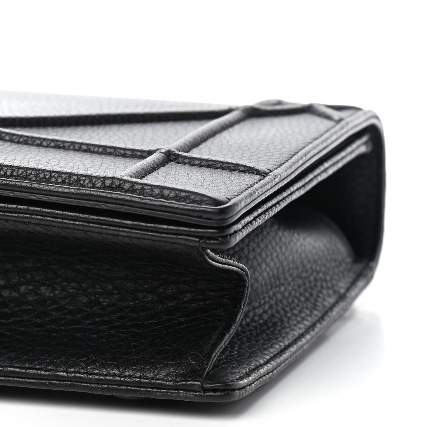 Grained Calfskin Medium Diorama Flap Bag Black