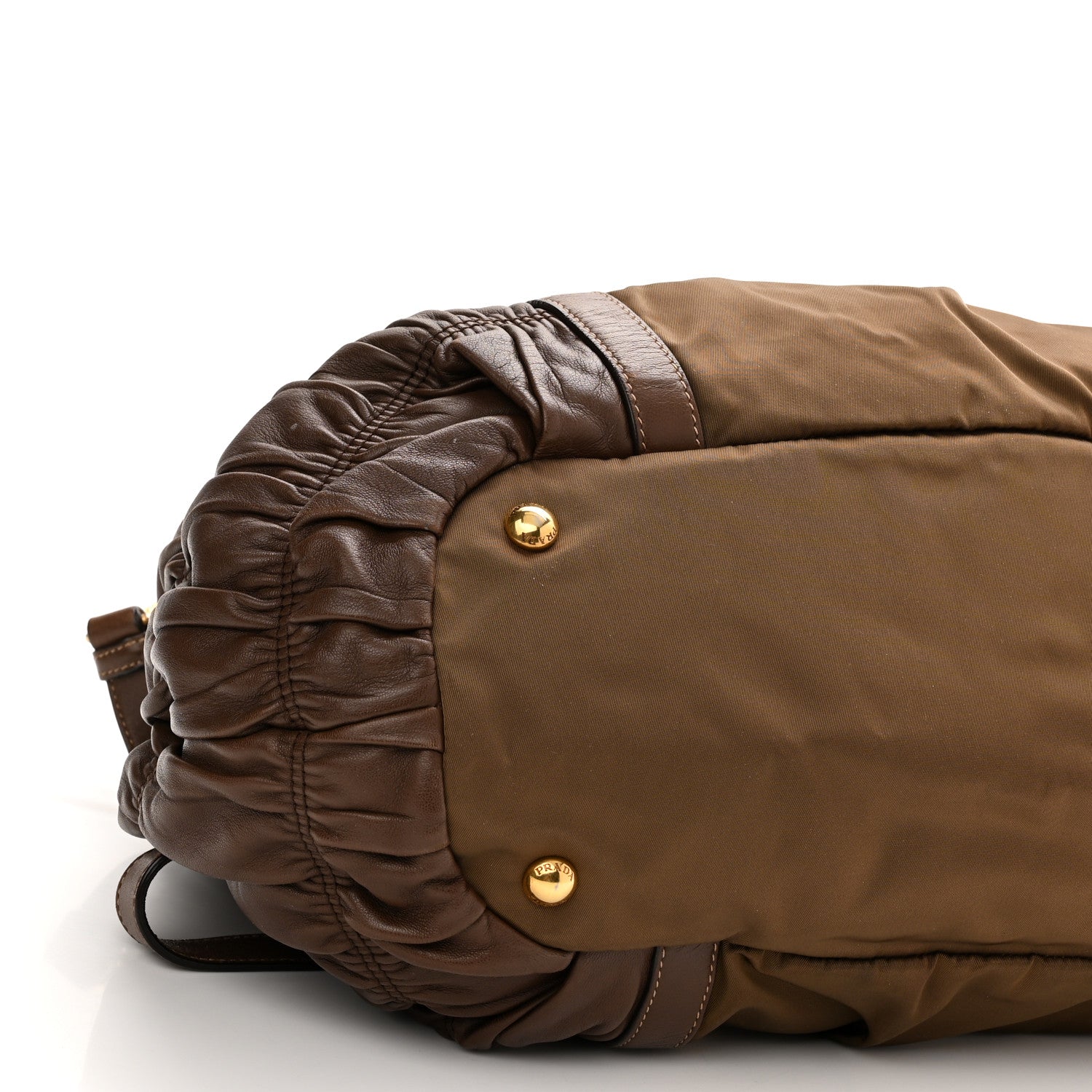 Prada Tessuto Nylon Nappa Gaufre Satchel Rovere Brown 8 of 10