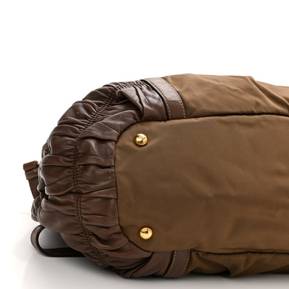 Prada Tessuto Nylon Nappa Gaufre Satchel Rovere Brown 8 of 10