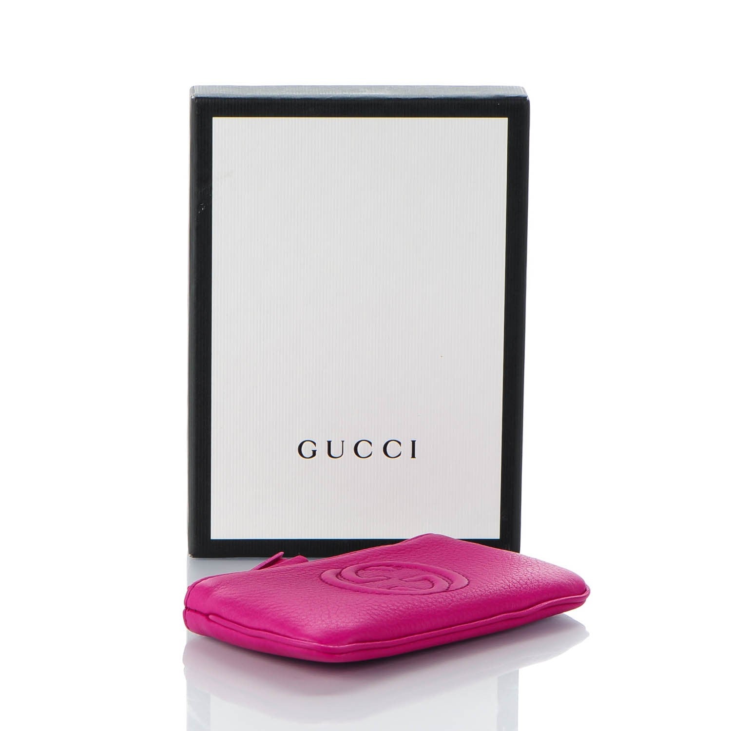 Gucci Pebbled Calfskin Soho Key Case Bright Bougainvillea 4 of 7