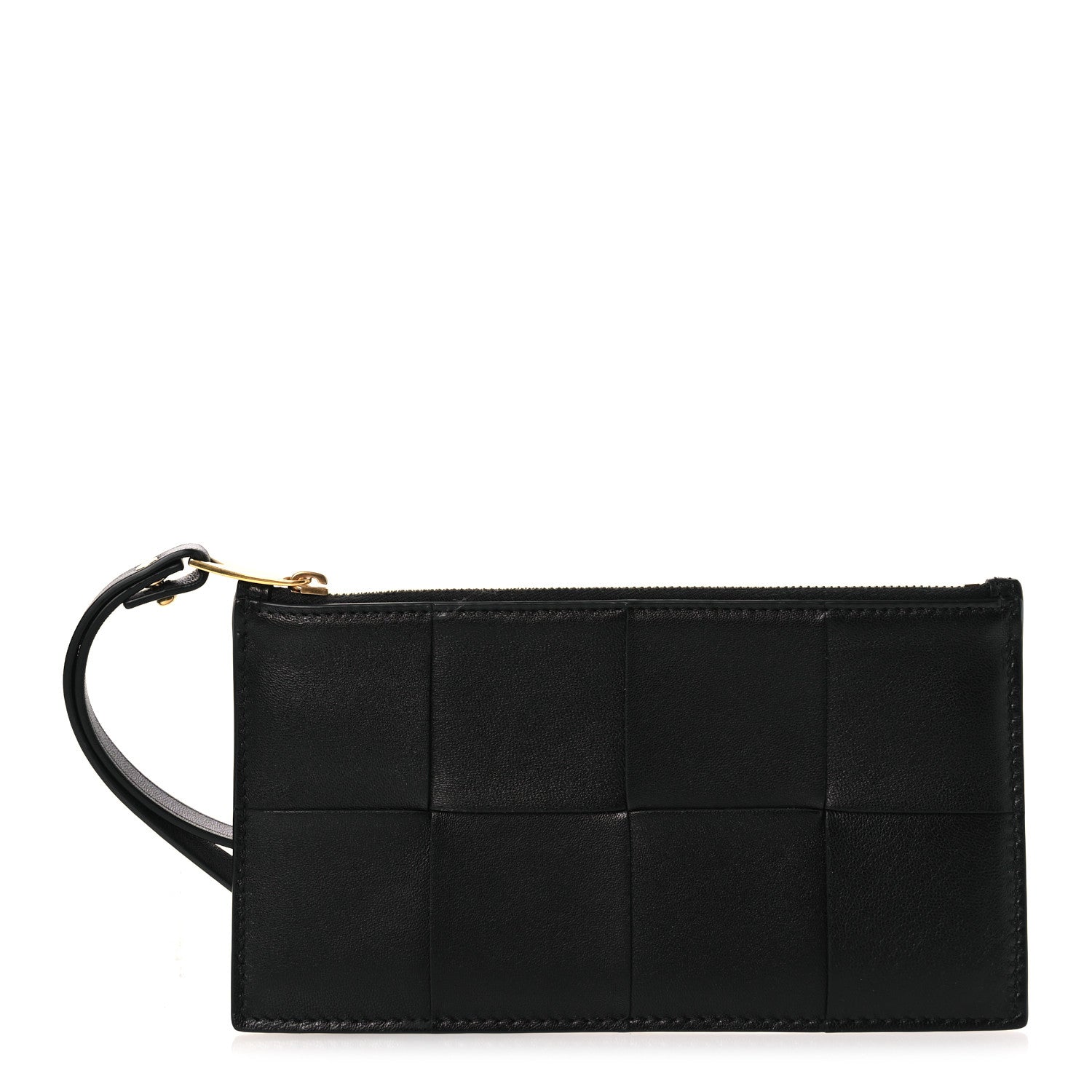 Bottega Veneta Lambskin Maxi Intrecciato Bill Pouch Black Black 1 of 7