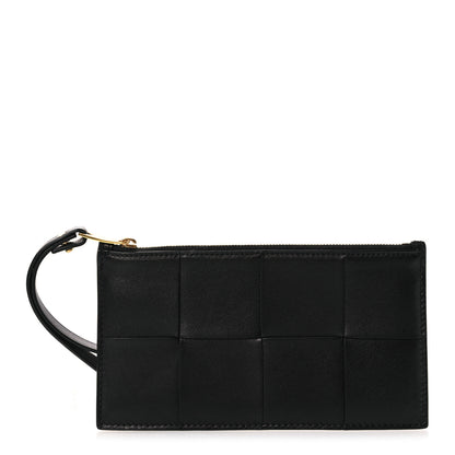 Bottega Veneta Lambskin Maxi Intrecciato Bill Pouch Black Black 1 of 7