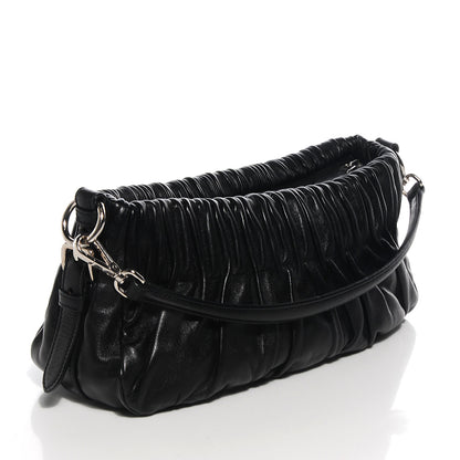 Prada Nappa Drapes Shoulder Bag Nero Black 4 of 28