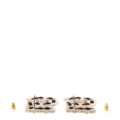 Chanel Crystal Lambskin Chain CC No 5 Earrings Gold Black 3 of 4