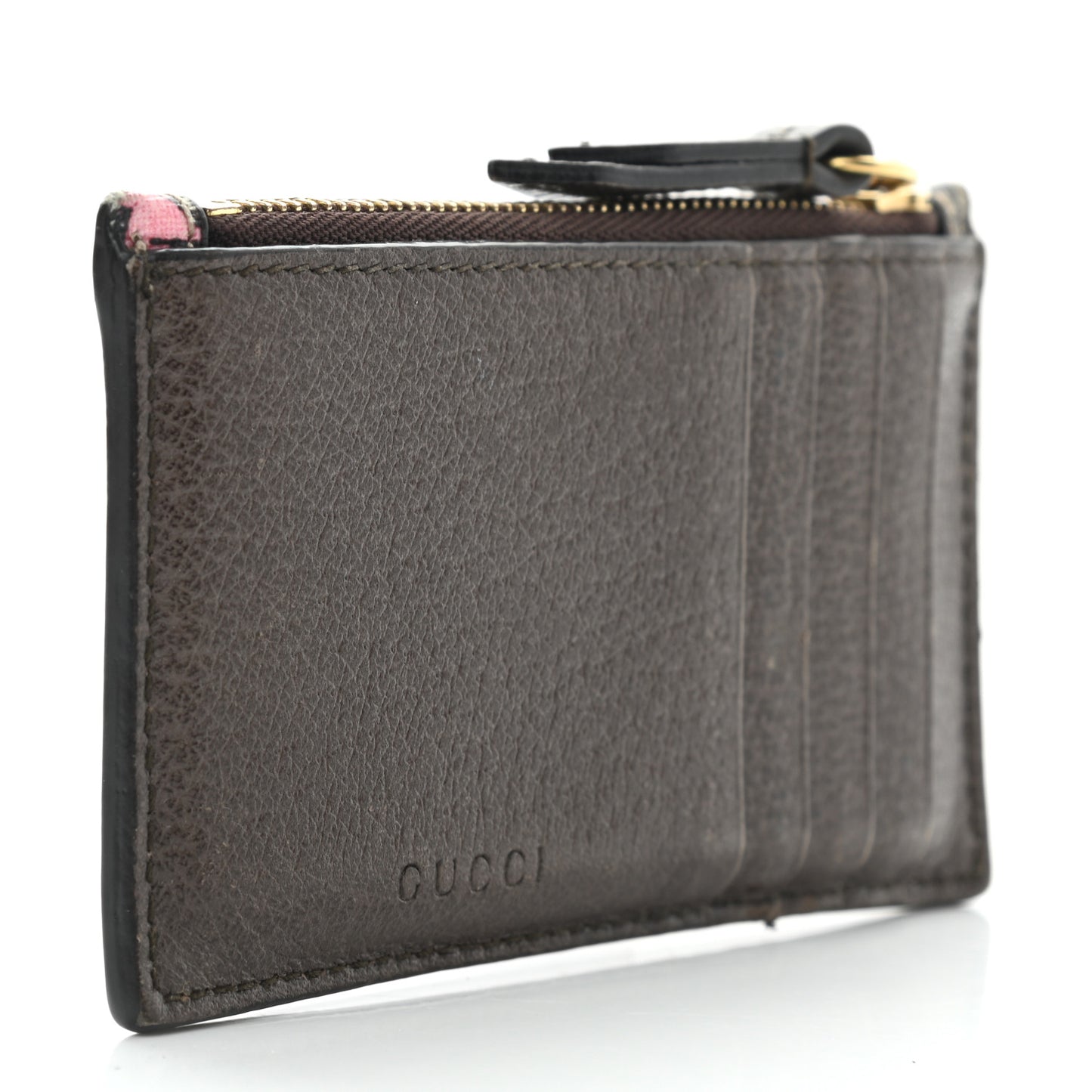 GG Supreme Monogram Bengal Coin Case Card Holder Beige Crop Pink New Acero