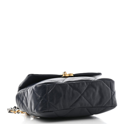 Chanel Goatskin Quilted Medium Chanel 19 Flap Navy Blue 4 of 9